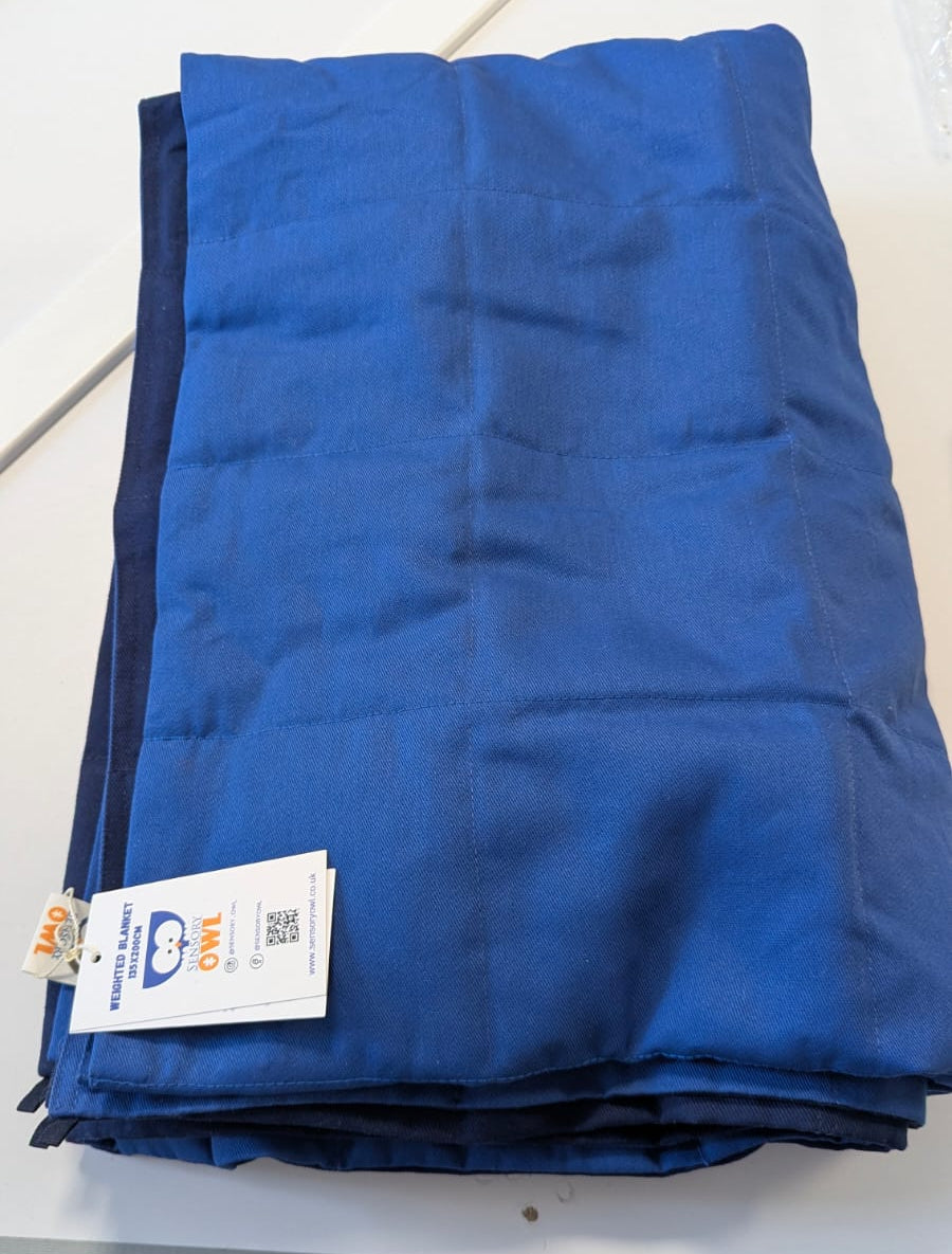 blue cotton weighted blanket