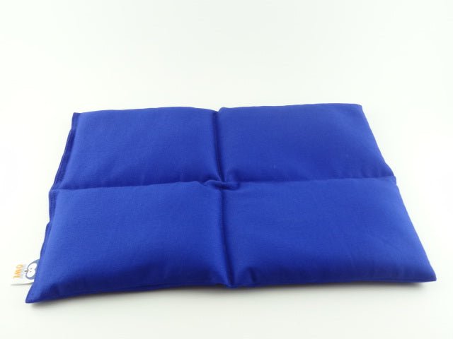 cotton weighted lap pillow in cobalt blue senory owl