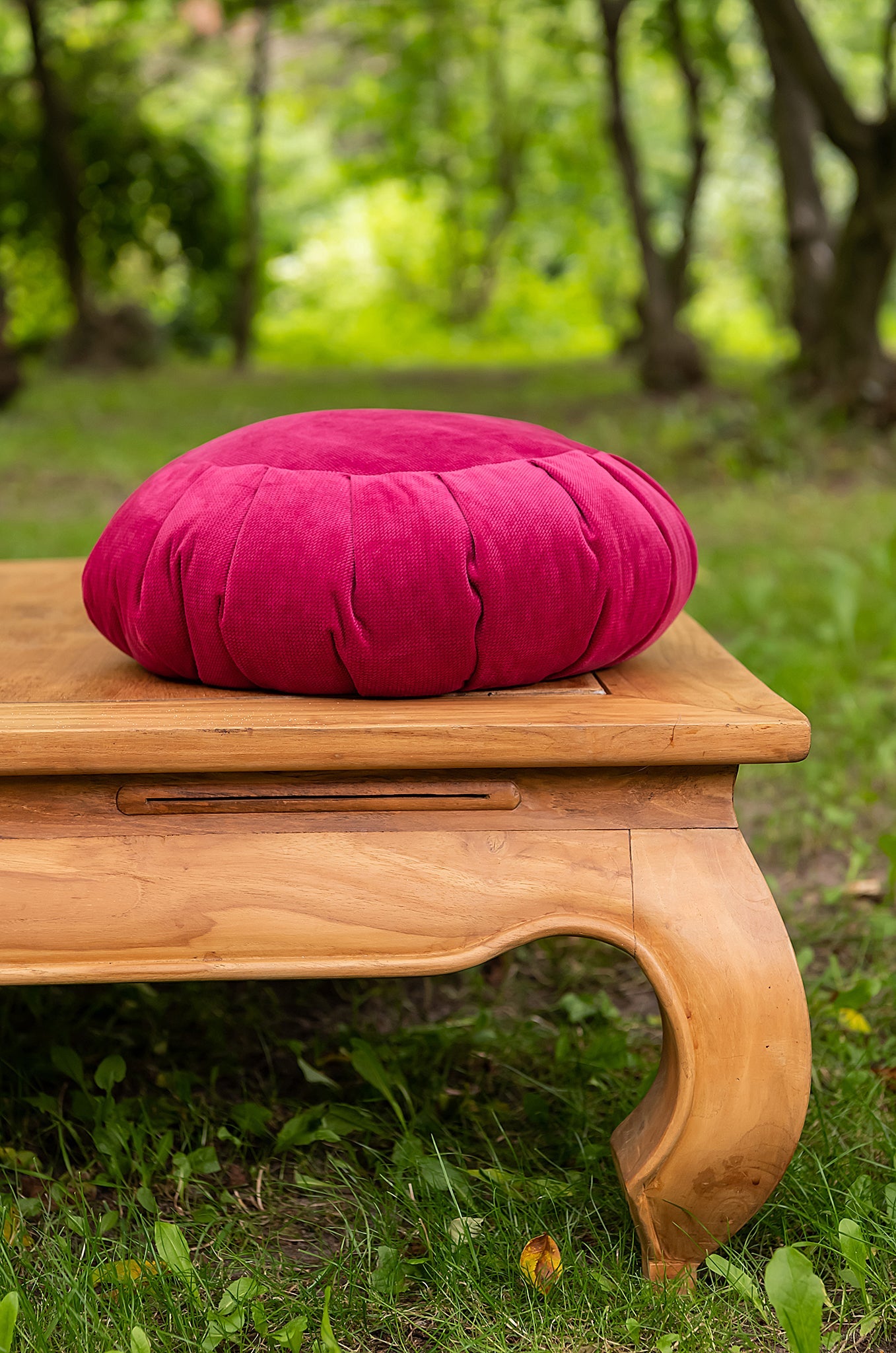 zafu pillow in carmine velvet | sensory owl