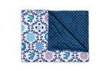 MANDALA WEIGHTED BLANKET navy backing plush