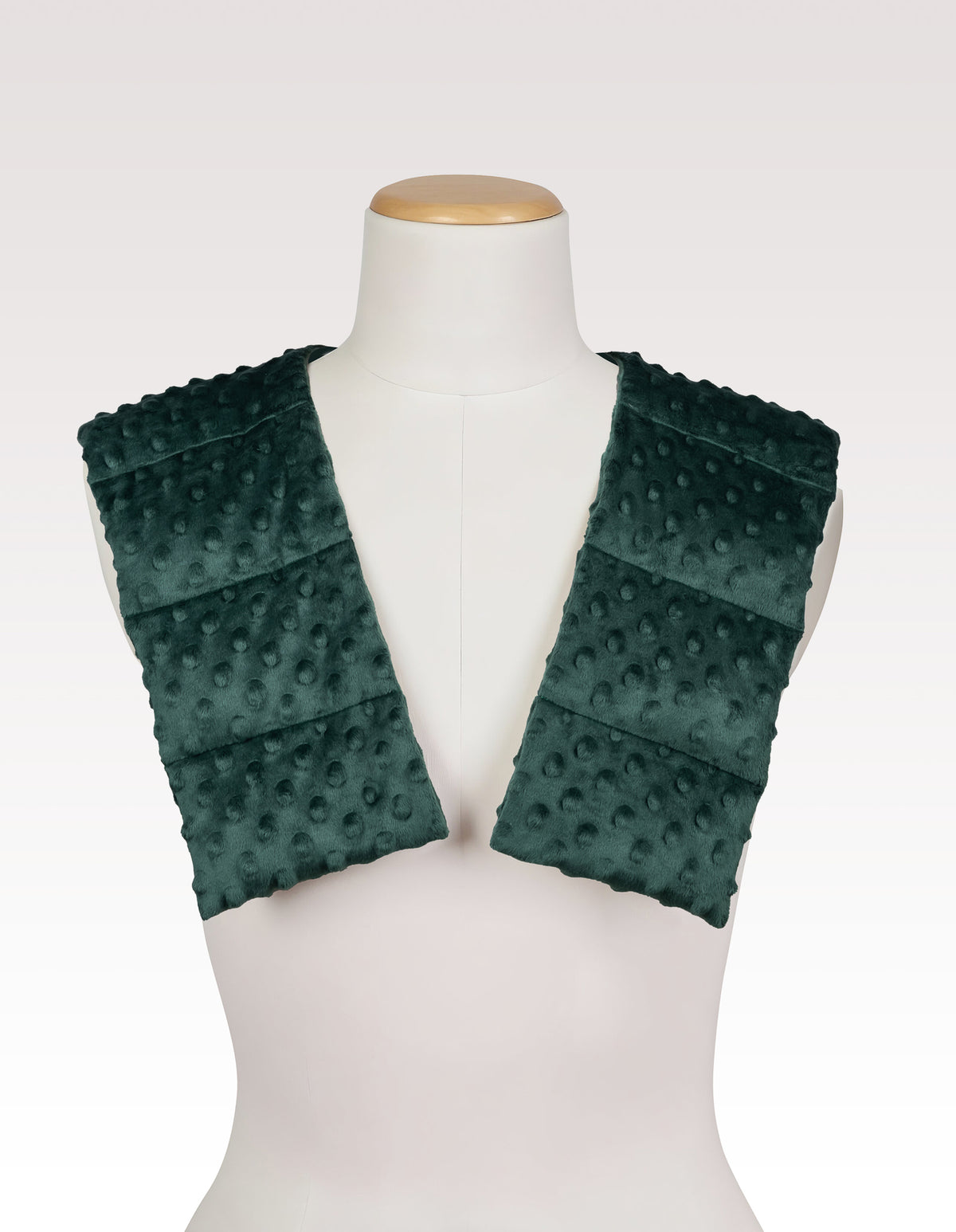 bottle green MINKY WEIGHTED COLLAR from the front
