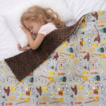 a girl seeping under the school of magic weighted blanket