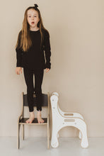 Laden Sie das Bild in den Galerie-Viewer, GIRLS PLAYING ON GOOD WOOD CHAIRS IN WHITE AND BLACK