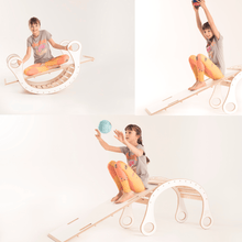 Laden Sie das Bild in den Galerie-Viewer, girl sitting on the ladder and a rocker by good wood playing ball 